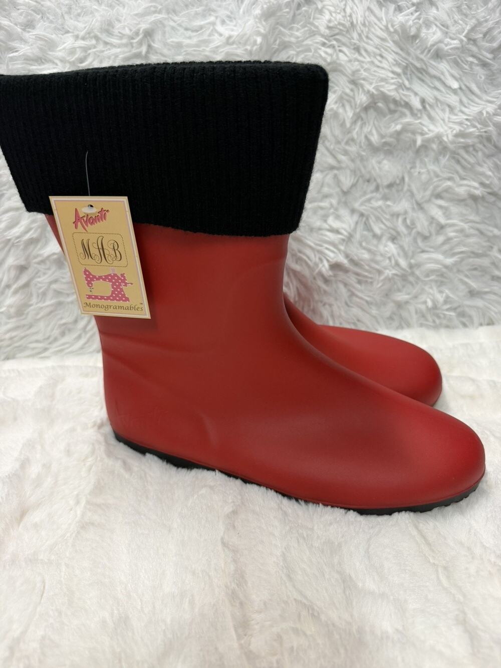 Avanti Women’s Rain Boots Removable Knit Cuff Waterproof Rubber Boots Size 6-11